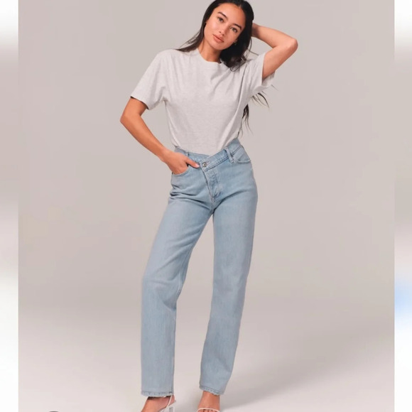 Abercrombie & Fitch Cross Waist The Dad High Rise Jeans Curve Love 0 - Picture 16 of 16